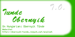 tunde obernyik business card